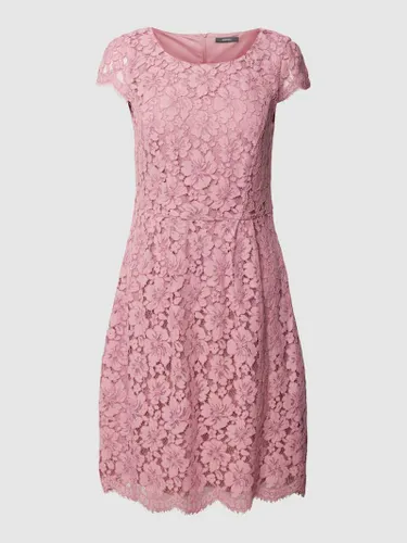 Montego Knielanges Kleid mit floralen Stickereien in Rose