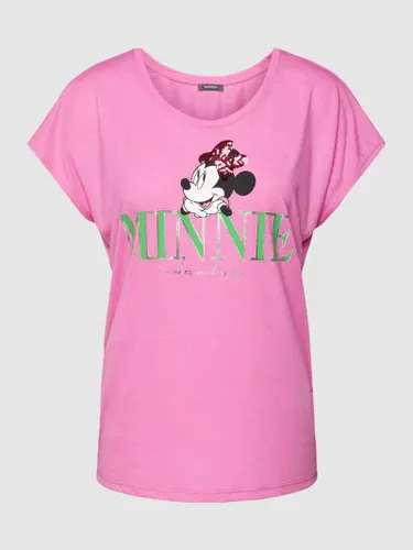 Montego T-Shirt mit Paillettenbesatz in Pink