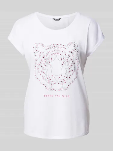 Montego T-Shirt mit Ziersteinbesatz in Weiss