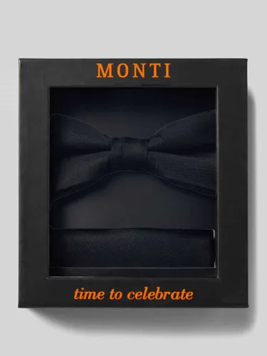 Monti Fliege und Einstecktuch im Set aus Seide in Black