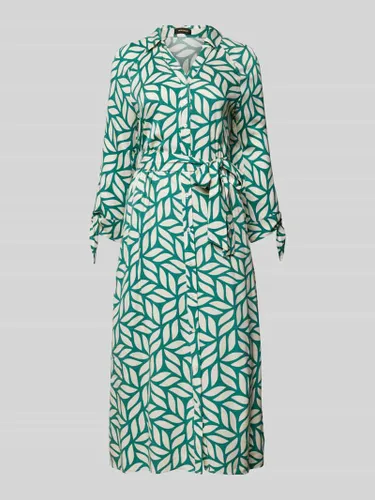 More & More Hemdblusenkleid aus Viskose mit Bindegürtel in Bottle