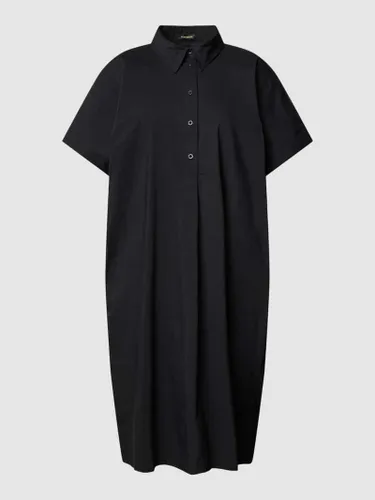 More & More Knielanges Kleid mit kurzer Knopfleiste in Black
