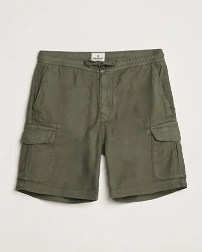 Morris Cargo Linen Shorts Olive