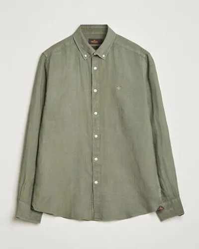 Morris Douglas Linen Button Down Shirt Olive