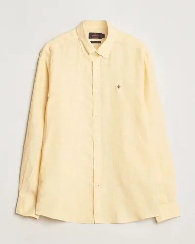 Morris Douglas Linen Button Down Shirt Yellow