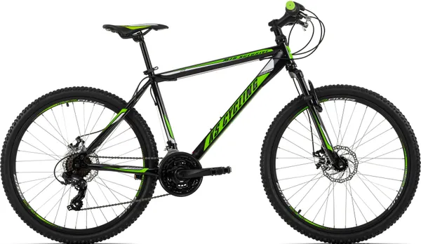 Mountainbike KS CYCLING "Sharp" Fahrräder Gr. 46 cm, 26 Zoll (66,04 cm), schwarz (schwarz, grün) Hardtail