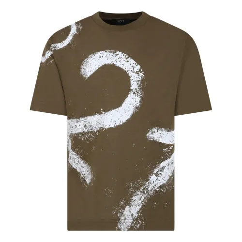 Multicolor Baumwoll T-Shirt mit Kurzen Ärmeln N21