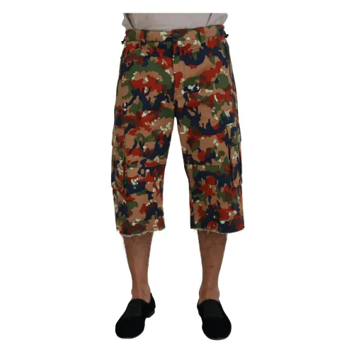 Multicolor Camouflage Cargo Shorts Dolce & Gabbana