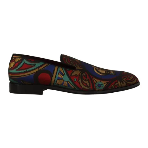 Multicolor Jacquard Crown Loafers Schuhe Dolce & Gabbana