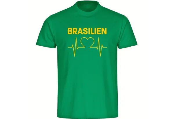 multifanshop T-Shirt Herren Brasilien - Herzschlag - Männer