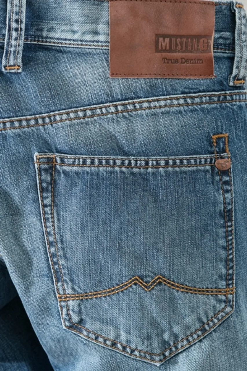 MUSTANG Herren Jeans blau Baumwoll-Stretch Slim Fit