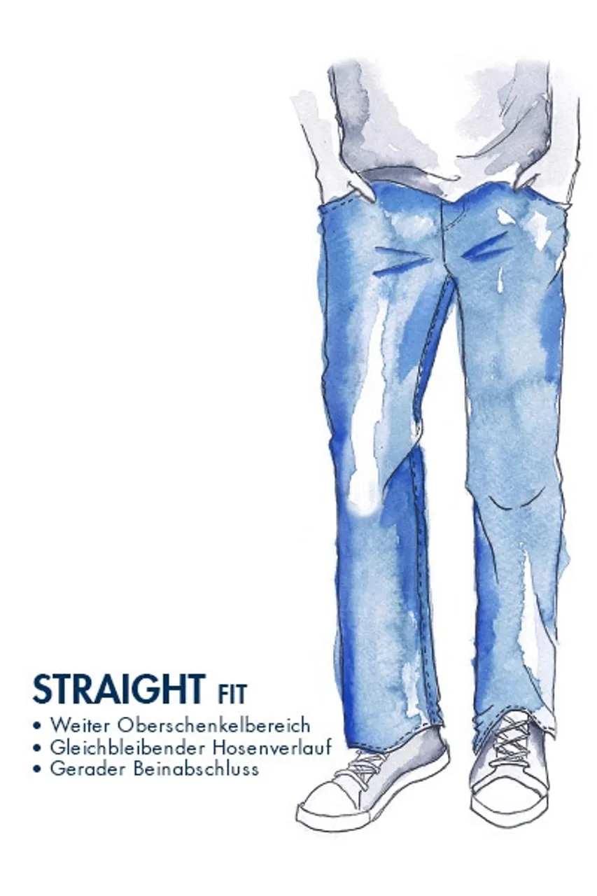 MUSTANG Herren Jeans blau Baumwoll-Stretch Straight Fit