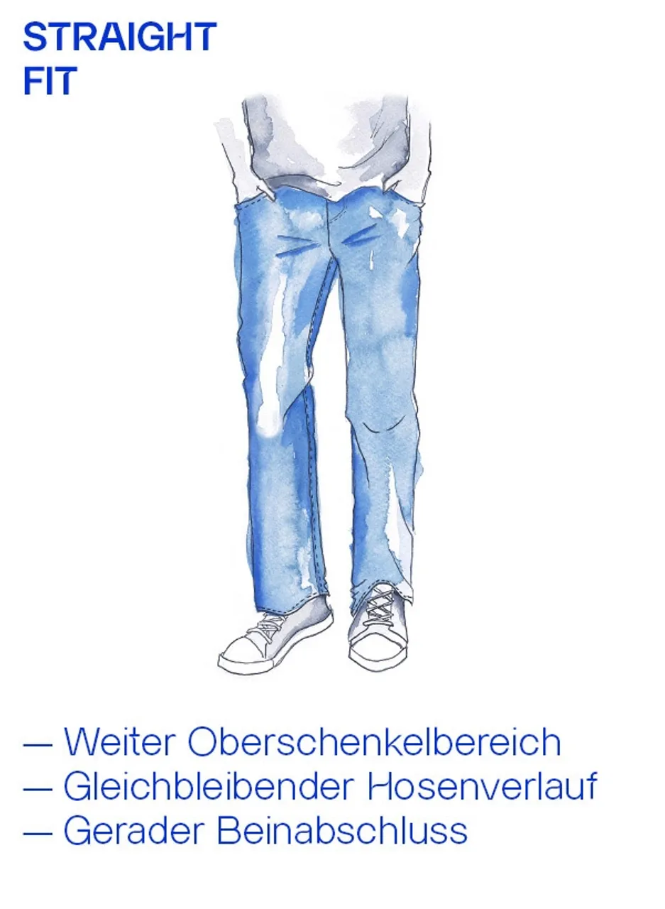 MUSTANG Herren Jeans blau Baumwoll-Stretch Straight Fit