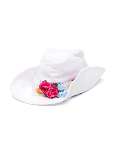 Mütze aus Tüll mit Blumenapplikation