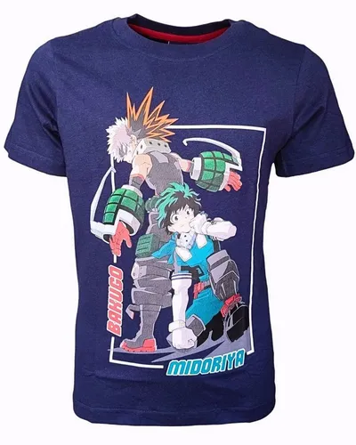 MY HERO ACADEMIA T-Shirt Bakugo & Midoriya Jungen Kurzarmshirt aus Baumwolle Gr. 140 - 176 cm
