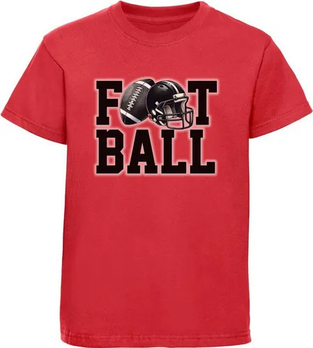 MyDesign24 T-Shirt Kinder Football Print Shirt - American Football Schriftzug mit Helm Bedrucktes Jungen und Mädchen American Football T-Shirt, i509