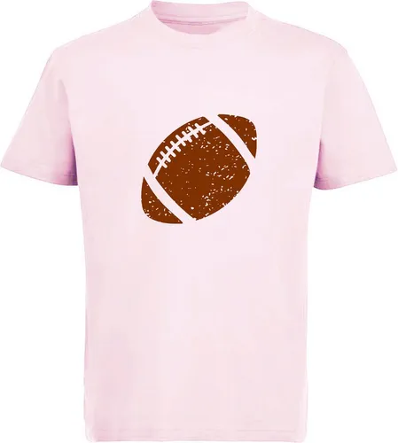 MyDesign24 T-Shirt Kinder Print Shirt mit braunem American Football Bedrucktes Jungen und Mädchen American Football T-Shirt, i503