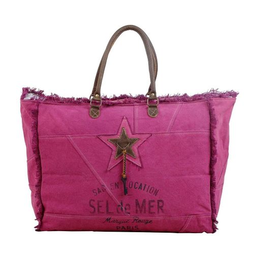 Myra Bag Popping Pink Weekender Bag S-2805 Upcycled