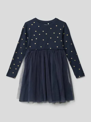 Name It Kleid mit Allover-Muster in Blau