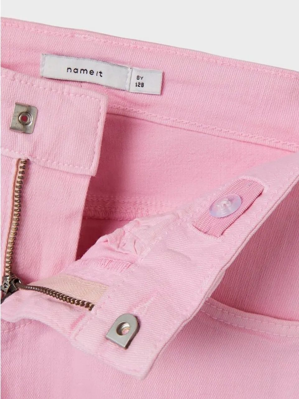 Name It Stoffhose Weite Denim Hose Twill Stoff Dad Jeans NKFROSE 6955 in Pink