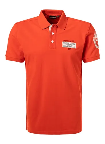 NAPAPIJRI Herren Polo-Shirt orange Baumwoll-Piqué