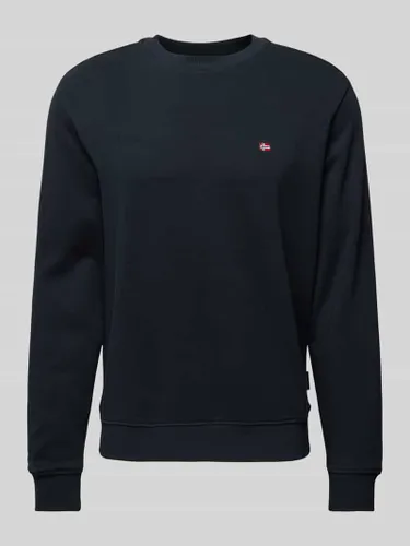 Napapijri Sweatshirt mit Logo-Stitching Modell 'BALIS' in Black