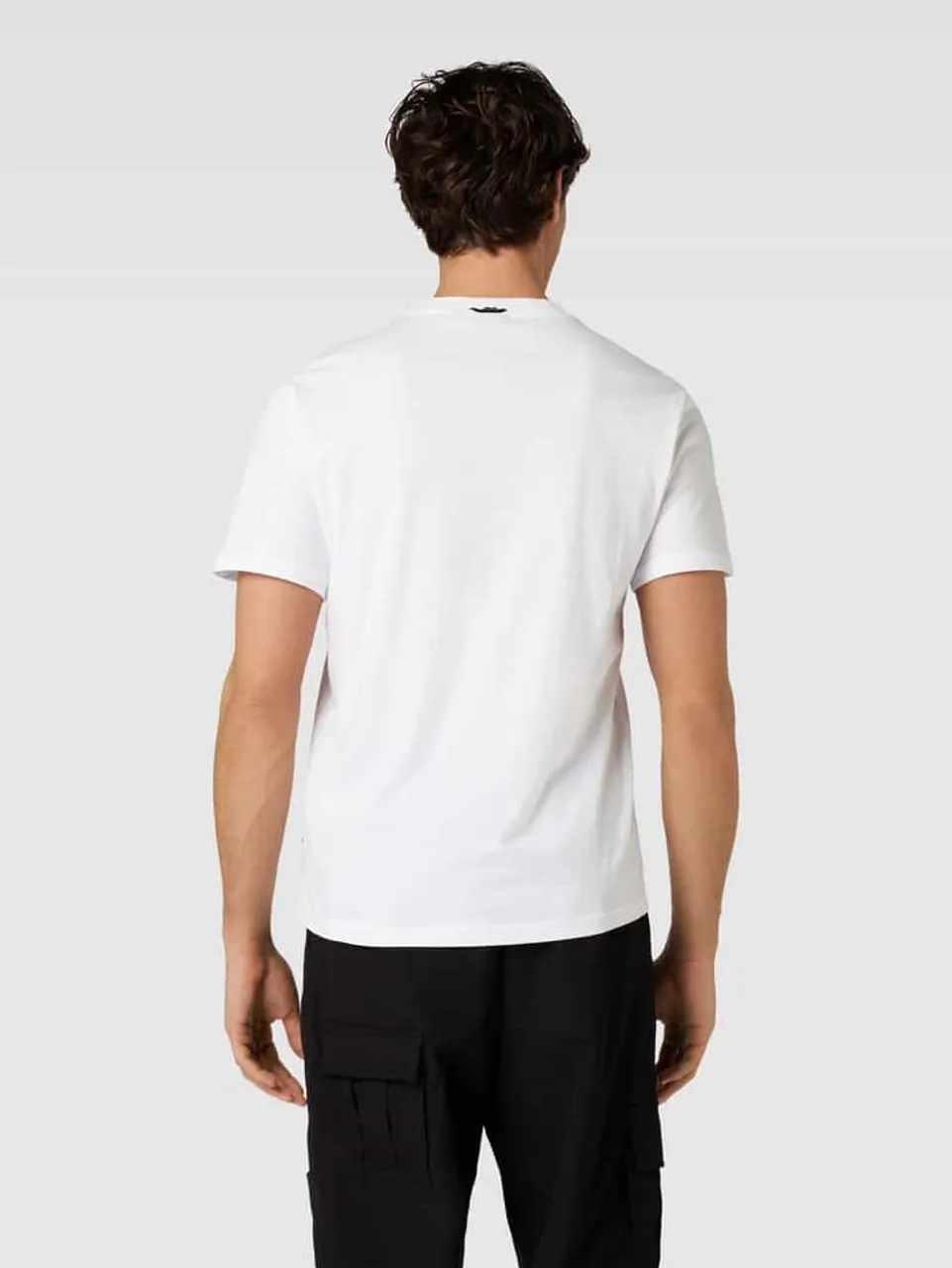 Napapijri T-Shirt mit Label-Print Modell 'BOLLO' in Weiss