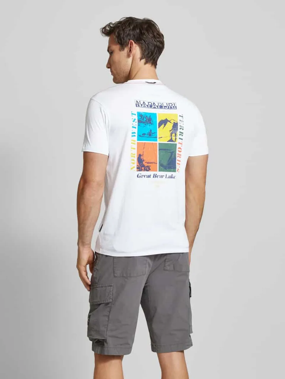 Napapijri T-Shirt mit Rundhalsausschnitt Modell 'GRAS' in Weiss