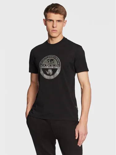 Napapijri T-Shirt S-Bollo NP0A4H9K Schwarz Regular Fit
