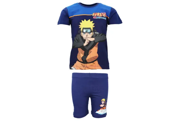 Naruto Print-Shirt Anime Naruto Shippuden Sommerset Shorts plus T-Shirt Gr. 104 bis 152 reine Baumwolle