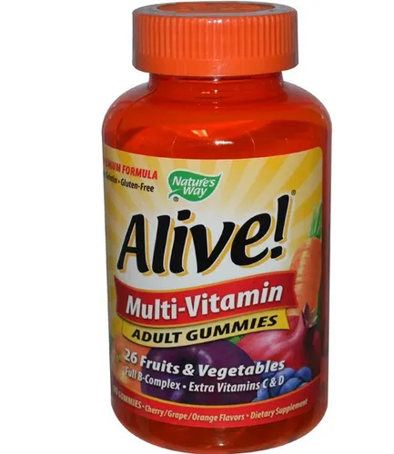 Nature&apos;s Way, Alive! Erwachsenen Multi Vitamin, Fruchtaromen, 90 Gummies