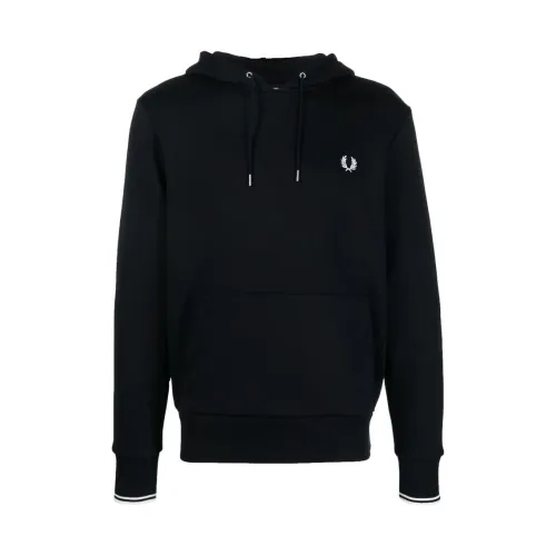 Navy Blue Logo Hoodie Fred Perry