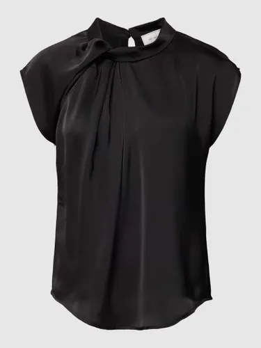Neo Noir Bluse mit Raffung Modell 'Fleur Drapy' in Black