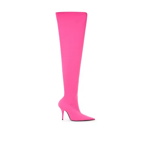 Neon Pink Overknee-Stiefel Balenciaga