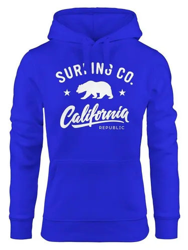 Neverless Hoodie Hoodie Damen California Republic Bear Bär Sommer Surfing Kapuzen-Pullover Neverless®