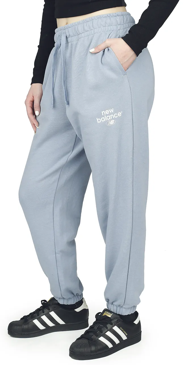 New Balance NB Essentials Graphic Fleece Pant Trainingshose blau in M