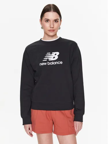 New Balance Sweatshirt Essentials Stacked Logo WT31532 Schwarz Relaxed Fit
