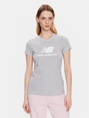 New Balance T-Shirt Essentials Stacked Logo WT31546 Grau Athletic Fit