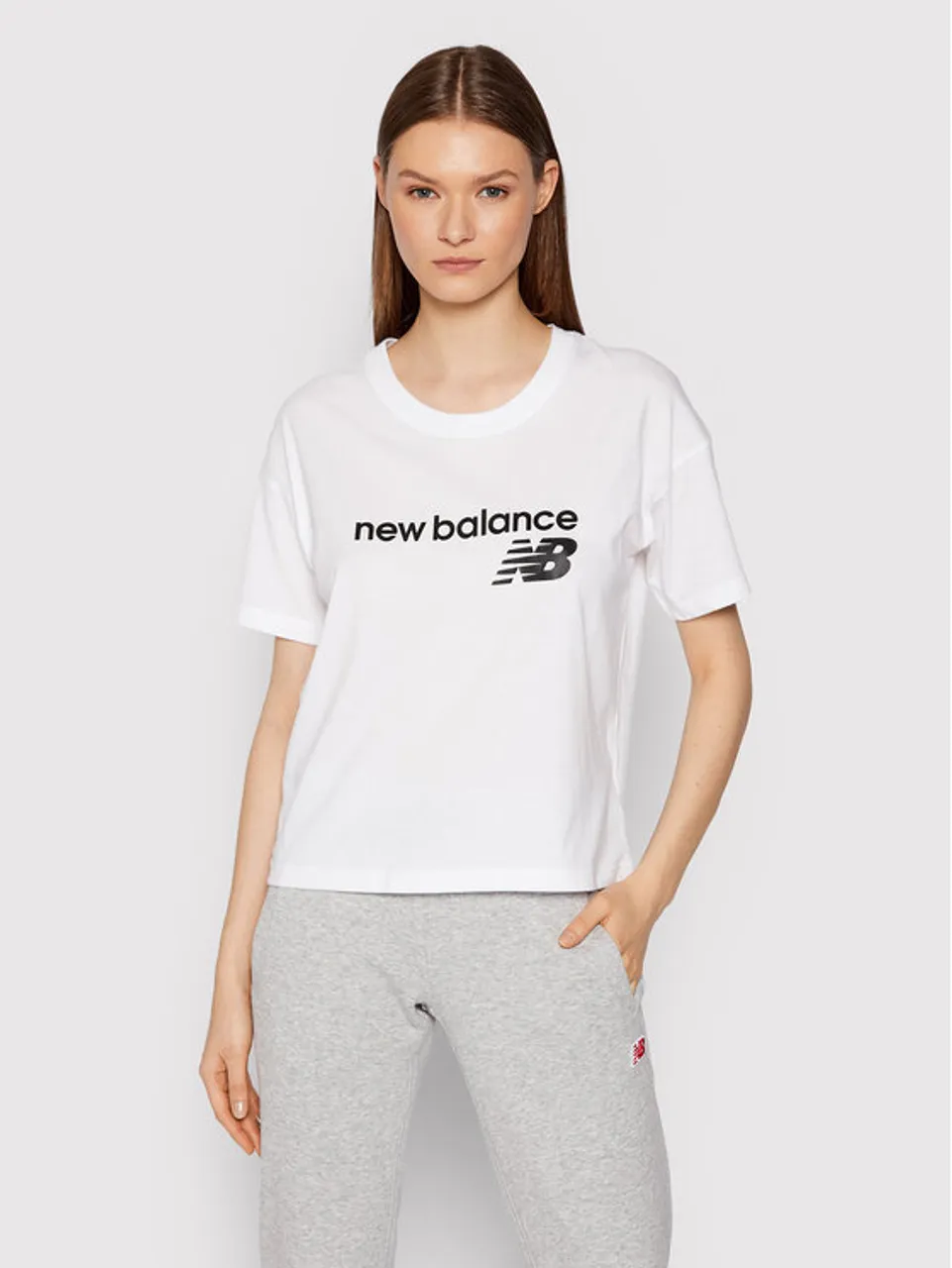New Balance T-Shirt WT03805 Weiß Relaxed Fit