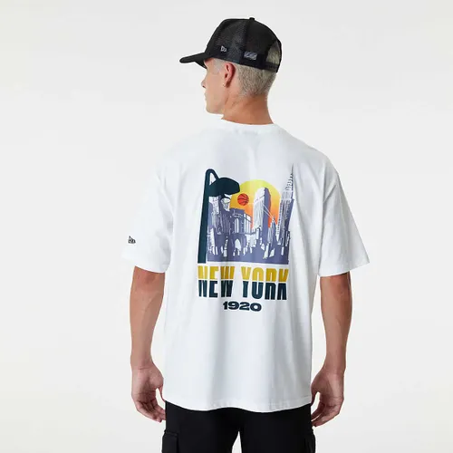 New Era Branded New York City Hoops Oversized T-shirt, Weiß S