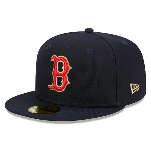 New Era MLB Boston Rot Sox Laurel Sidepatch 59fifty Cap, Navy 7 1/2