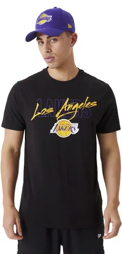 New Era - NBA Script Tee - Los Angeles Lakers T-Shirt schwarz in 3XL