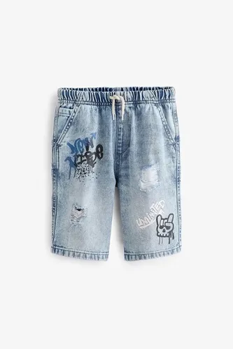 Next Jeansshorts Denim-Shorts mit Grafitti (1-tlg)