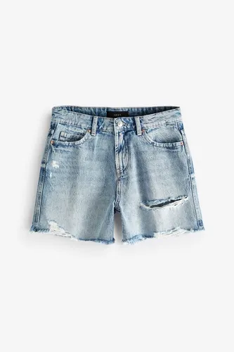 Next Jeansshorts Denim-Shorts mit hoher Taille und Rissen (1-tlg)