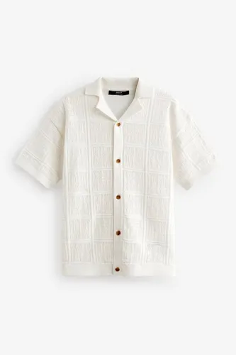 Next Poloshirt Strukturiertes, gestricktes Kurzarm-T-Shirt (1-tlg)