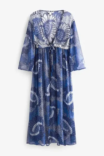 Next Strandkleid Kimono-Maxikleid mit Bindegürtel (1-tlg)