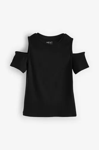 Next T-Shirt Geripptes, schulterfreies T-Shirt (1-tlg)