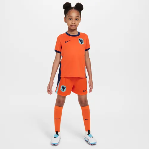Niederlande 2024 Stadium Home Nike Replica dreiteiliges Fußballtrikot-Set für jüngere Kinder - Orange