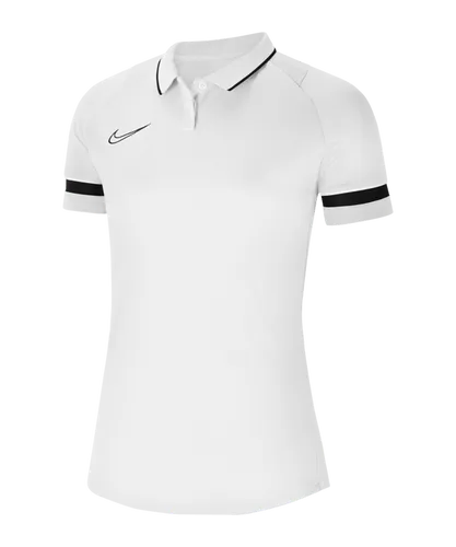 Nike Academy 21 Poloshirt Damen Weiss Schwarz F100