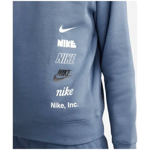 Nike Club+ Brushed-Back Crew Herren blau